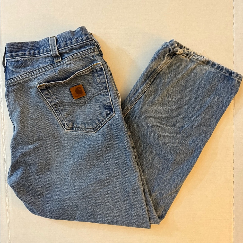 Men’s Carhartt Blue Denim Jeans Size 38 x 30 Relaxed Fit